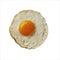 Single fried egg vector illustration isolated without background.