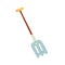 Single garden rake or garden tools. Vector. doodle clipart. Isolated on a white background. For design, cards, invitation,