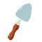 Single garden shovel. Vector. doodle clipart. Isolated on a white background. For design, cards, invitation, decoration, stickers