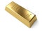 Single Gold Bar on White Background