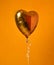 Single gold big heart metallic balloon for birthday