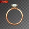 Single gold wedding diamond ring