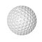 Single golf ball isolated on white background.