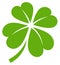 Single Graphic Shamrock Four Leaves Green