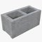 Single Gray Concrete Cinder Block Isolated on White 3D Illustration