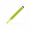 Single green graphite pencil 3D with eraser school office supply object