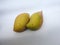 Single and group of Totapuri Raw Mango Fruit  on white background