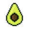 Single half avocado pixel art