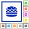Single hamburger flat framed icons