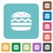 Single hamburger rounded square flat icons