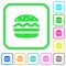 Single hamburger vivid colored flat icons