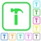 Single hammer vivid colored flat icons icons