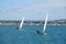 Single handed sailing dinghies on open water