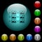 Single image selection with radio buttons icons in color illuminated glass buttons