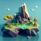 Single Island 3D Renderer Fantasy Game