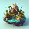 Single Island 3D Renderer Fantasy Game