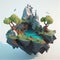 Single Island 3D Renderer Fantasy Game