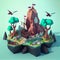 Single Island 3D Renderer Fantasy Game