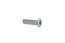 Single isolated galvanized industrial countersunk steel screw on white background
