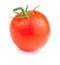 Single Juicy tomato with drops Isolated