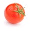 Single Juicy tomato with drops on white