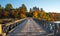 Single lane steel and timber bridge over Cory Lake.