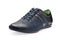 Single leather dark blue color male sport shoes with shoelaces