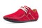 Single leather red color male moccasins