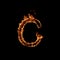 Single Letter of Fire Flames Alphabet