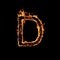 Single Letter of Fire Flames Alphabet