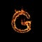 Single Letter of Fire Flames Alphabet