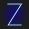 Single light blue neon letter Z vector illustration
