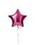 Single light purple metallic star balloon object for birthday party isolated on a white