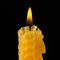 Single lighted candle