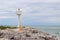 Single lighthouse near sea coast