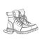 Single Line Art of Safety Hiking Boots for Outdoor Enthusiasts.