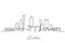 Single line drawing of Dallas USA skyline. Town and buildings landscape model. Best holiday destination wall decor art. Editable