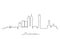 Single line drawing of Philadelphia USA skyline. Town and buildings landscape model