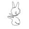 Single line drawing, two rabbits