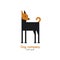 Single logo with a doberman made in modern flat style. Logo or label for your company isolated on background.