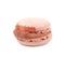 Single macaron cookie isolated