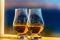Single malt whisky in the glass, luxurious tasting glass