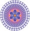 Single Mandala - Abstract Foliage Stars Purple Orange Colors