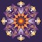 Single Mandala - Abstract Geometry Shapes Violet Orange Colors