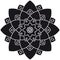 Single Mandala Black and White - Flower Nature, Foliage, Leaves, Energy Wheel Circle Symbol Abstract