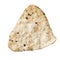 Single mexican nacho chip isolated on a white background