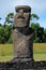 Single moai statue in Ahu Akivi site, Easter Island, Chile