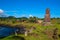 Single Moai statue, Hanga Roa, Easter Island, Chile