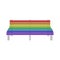 Single modern Bench in gay rainbow Colors