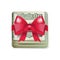 Single money stack folded with red bow isolated